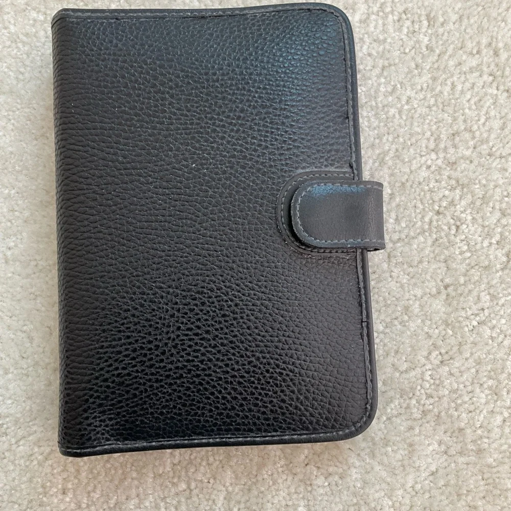 Faux black leather organizer